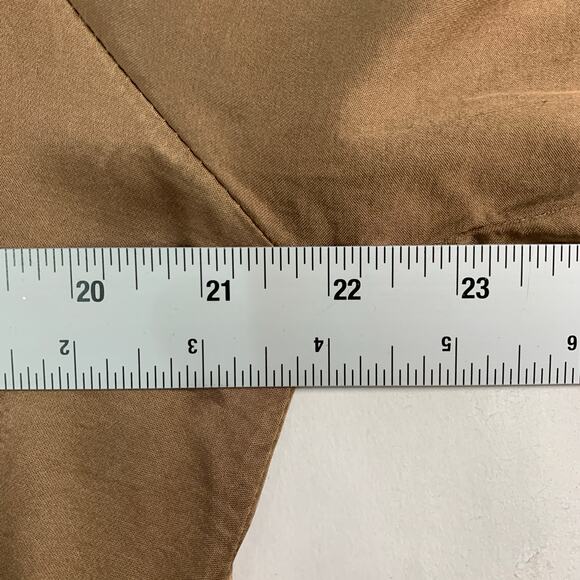 Sofia Made in Italy Brown Satin Flowy Peasant Blouse Boho OS Hippie Pleated - Picture 6 of 8